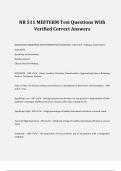 NR 511 MIDTERM Test Questions With Verified Correct Answers