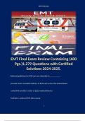 EMT Final Exam Review Containing (600 Pgs.)1,279 Questions with Certified Solutions 2024-2025.