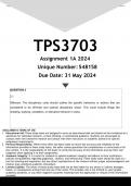  TPS3703 Assignment 1A (ANSWERS) 2024 - DISTINCTION GUARANTEED