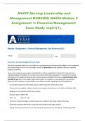 N4455 Nursing Leadership and Management NURSING N4455-Module 3 Assignment 1: Financial Management Case Study vsp21(1)