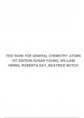 TEST BANK FOR GENERAL CHEMISTRY: ATOMS 1ST EDITION SUSAN YOUNG, WILLIAM VINING, ROBERTA DAY, BEATRICE BOTCH