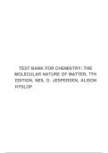 TEST BANK FOR CHEMISTRY: THE MOLECULAR NATURE OF MATTER, 7TH EDITION, NEIL D. JESPERSEN, ALISON HYSLOP
