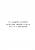 TEST BANK FOR CHEMISTRY: ATOMS FIRST, 4TH EDITION, JULIA BURDGE, JASON OVERBY