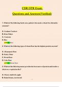 CDR DTR Exam  Questions and Answers(Verified)