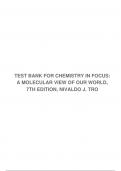 TEST BANK FOR CHEMISTRY IN FOCUS: A MOLECULAR VIEW OF OUR WORLD, 7TH EDITION, NIVALDO J. TRO