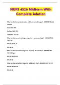 NURS 4526 Midterm With Complete Solution