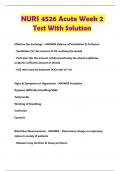 NURS 4526 Acute Week 2 Test With Solution