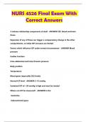 NURS 4526 Final Exam With Correct Answers
