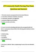 ATI Community Health Nursing Final Exam  Questions and Answers 2024 / 2025 | 100% Verified Answers