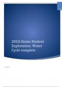 2024 Gizmo Student Exploration: Water Cycle complete