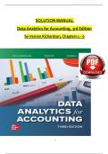 SOLUTION MANUAL  For Data Analytics for Accounting, 3rd Edition by Vernon Richardson, Verified Chapters 1 - 9, Complete Newest Version