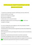ATI RN Community Health Proctored Exam with NGN  Questions and Answers 2024 / 2025 | 100% Verified Answers