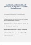 LU CSTU 101 Final exam 2024 &vert;250 QUESTIONS WITH CORRECT ANSWERS &vert;Liberty University