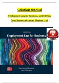 TEST BANK and SOLUTION MANUAL for Employment Law for Business, 10th Edition by Dawn Bennett-Alexander, Verified Chapters 1 - 16, Complete Newest Version