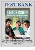 Test Bank For Leadership and Nursing Care Management 7th Edition Lindell Joseph, Diane Huber Chapter 1-26 | Complete Guide 2023