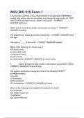 WSU BIO 315 Exam 1 with complete solution / Latest updated .