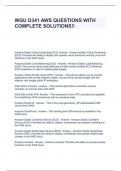 WGU D341 AWS QUESTIONS WITH COMPLETE SOLUTIONS&excl;&excl;