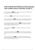 EMT FISDAP READINESS EXAM Question And Verified Answers Grade A+.