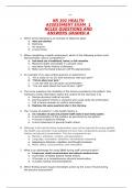 NR 302 HEALTH ASSESSMENT EXAM  1 NCLEX QUESTIONS AND ANSWERS GRADED A