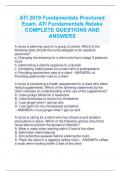 ATI 2019 Fundamentals Proctored Exam, ATI Fundamentals Retake COMPLETE QUESTIONS AND ANSWERS