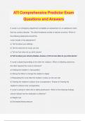 ATI Comprehensive Predictor Exam Questions and Answers