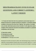HESI PHARMACOLOGY EVOLVE EXAM  QUESTIONS AND CORRECT ANSWERS |  LATEST VERSION