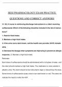HESI PHARMACOLOGY EXAM PRACTICE  QUESTIONS AND CORRECT ANSWERS