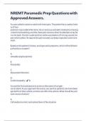 NREMT Paramedic Prep Questions with Verified Answers &vert; Latest 2024&sol;2025