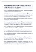 NREMT Paramedic Practice Questions with Verified Solutions &vert; Latest 2024&sol;2025