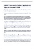 NREMT Paramedic Pocket Prep Quiz with Correct Answers &vert;Latest 2024&sol;2025&period; 