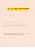 UHC Ethics and Compliance Exam Questions with complete solution