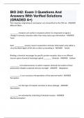 BIO 242 Exam 3 Questions And Answers With Verified Solutions (GRADED A+)