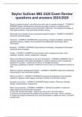 Baylor Sullivan MIS 3320 Exam Review  questions and answers 2024/2025