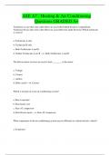 ASE A7 - Heating & Air Conditioning  Questions GRADED A&plus;