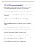 MT AAB Immunology 2024 Questions And Answers Solved 100&percnt; Correct&excl;&excl;