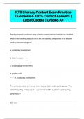 ILTS Literacy Content Exam Practice Questions & 100% Correct Answers |  Latest Update | Graded A+