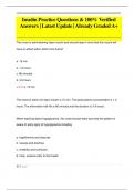 Insulin Practice Questions & 100&percnt; Verified  Answers &vert; Latest Update &vert; Already Graded A&plus;