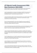 ATI Mental health Assessment With Best Solutions 2024-2025