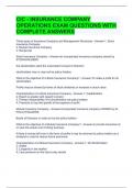 CIC - INSURANCE COMPANY OPERATIONS EXAM QUESTIONS WITH COMPLETE ANSWERS