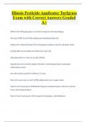Illinois Pesticide Applicator Turfgrass Exam with Correct Answers Graded  A&plus;