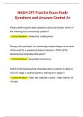 NASM CPT Practice Exam Study Questions and Answers Graded A+