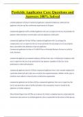 Pesticide Applicator Core Questions and  Answers 100&percnt; Solved