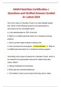 NASM Nutrition Certification | Questions and Verified Answers Graded A+ Latest 2024
