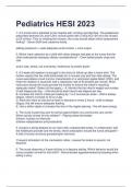 Pediatrics HESI 2023