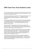 ENPC Exam Prep / Exam Questions Latest Questions With Complete Solutions