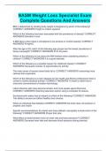NASM Weight Loss Specialist Exam Complete Questions And Answers