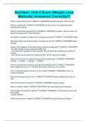 Nutrition&colon; Unit 4 Exam &lpar;Weight Loss Methods&rpar; Answered Correctly&excl;&excl;&excl;