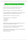 Pediatric Pharmacology GRADED A&plus; 