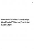 Solutions Manual For Fundamental Accounting Principles Volume 1 Canadian 15th Edition By Larson - Newest Version Complete Chapters &lpar;2024&sol;2025&rpar;