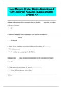 New Mexico Broker Basics Questions &  100% Correct Answers | Latest Update |  Graded A+ 